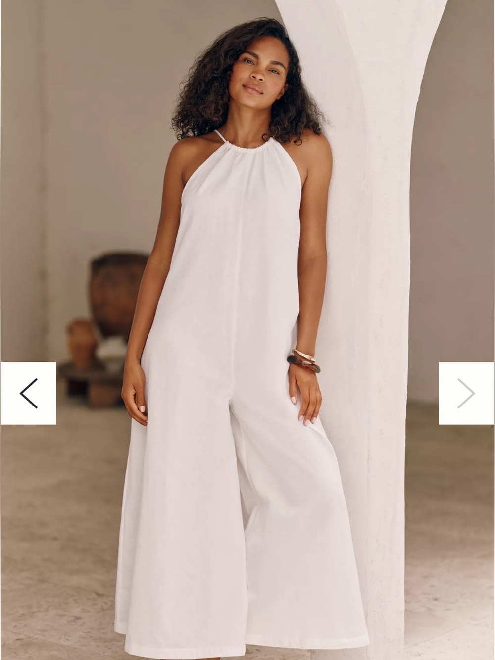 NWOT retail $118 sizeXS #Anthropologie “Cotton Linen Seashell Wide-Leg Jumpsuit”